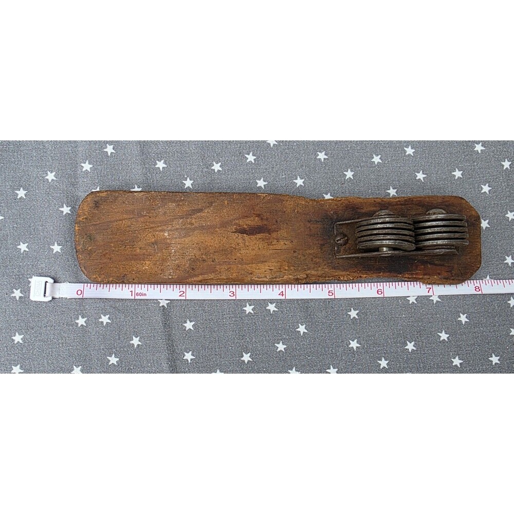 Vintage Rolling Wheel Knife Sharpener Wood Handle Manual Multi Disc Tool